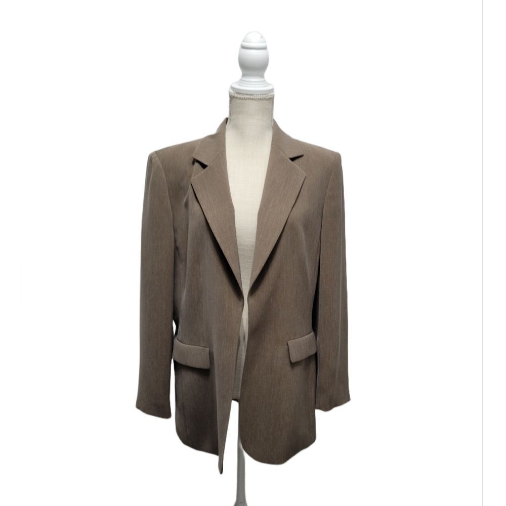 Kasper Brown Taupe Tailored Notch-Lapel Blazer